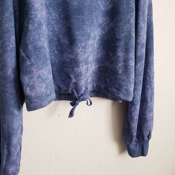 Zella Blue Mineral Washed Cropped Sweatshirt - Picture 3 of 7